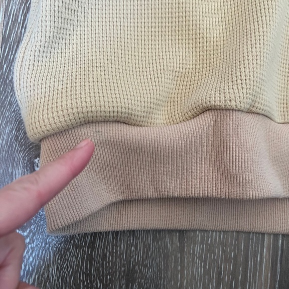Vacancy Supply Drift Collared Waffle Sweater in Beige - Picture 8 of 11